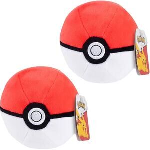 Pokémon Poke Ball Plush 5 Inch 2 Pack Weighted Soft Toy Authentic Collectible
